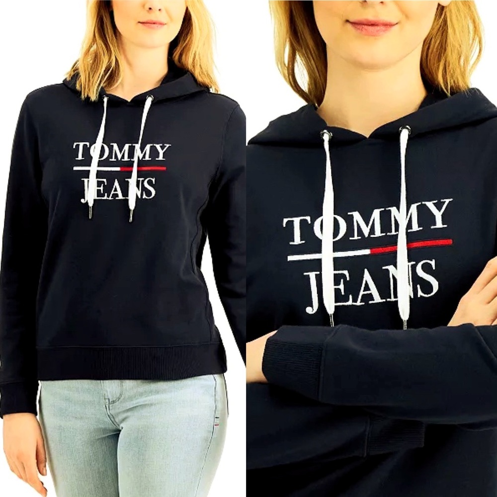 Tommy Hilfiger Jeans Logo Embroidered Black Hoodie